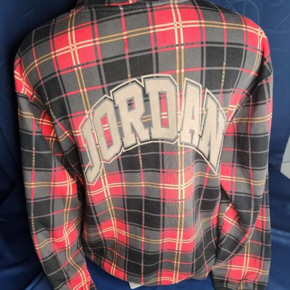Nike Air Jordan Essential Holiday Hoodie Plaid Fleece - Picture 2 of 4